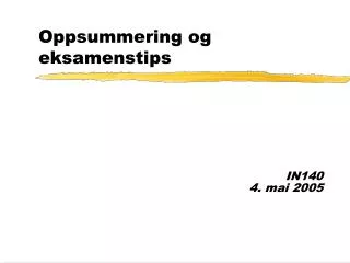 oppsummering og eksamenstips