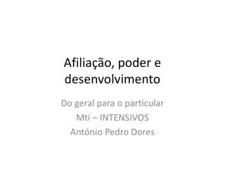 afilia o poder e desenvolvimento