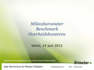 milieubarometer benchmark overheidskantoren