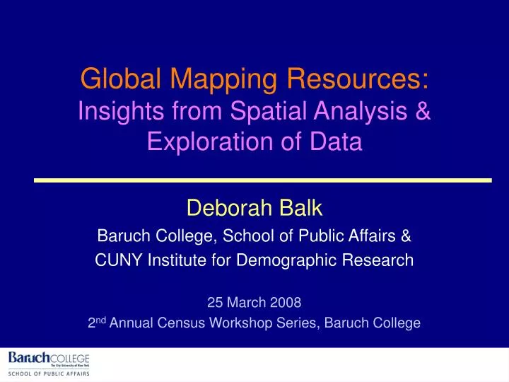 global mapping resources insights from spatial analysis exploration of data