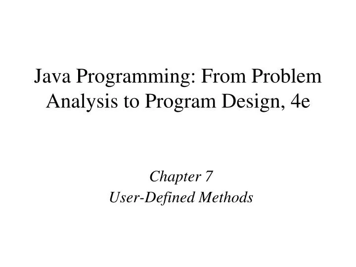 java programming from problem analysis to program design 4e