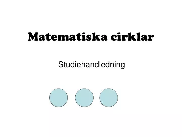 matematiska cirklar