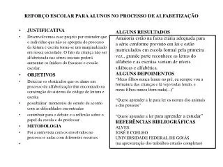 refor o escolar para alunos no processo de alfabetiza o