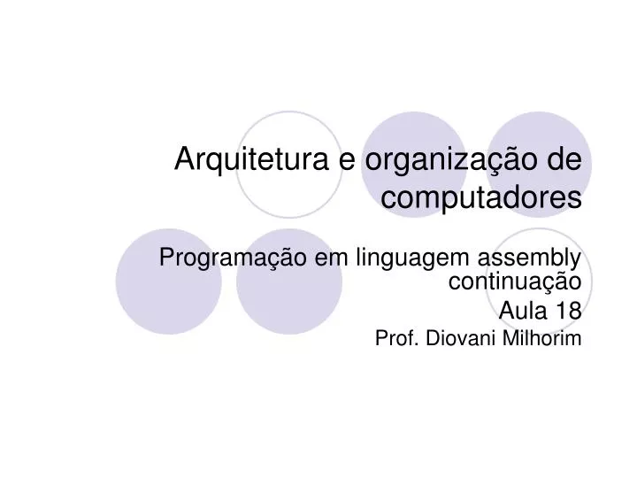 arquitetura e organiza o de computadores