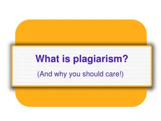 what is plagiarism