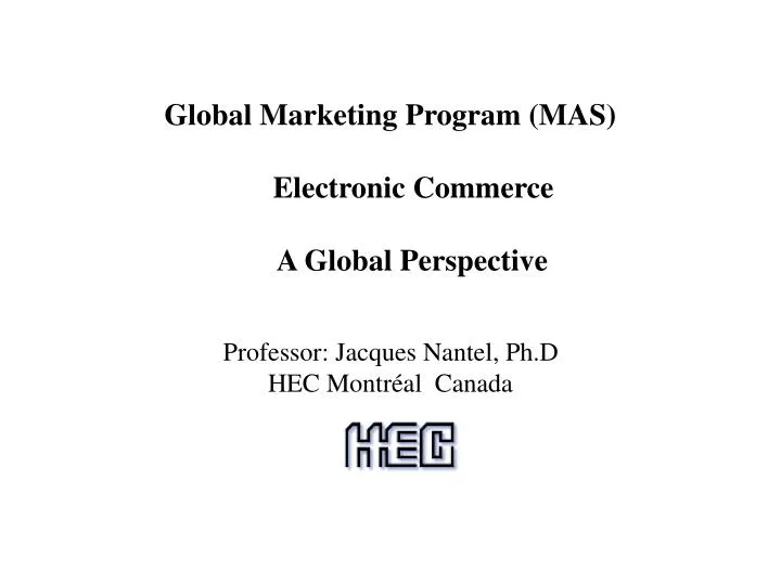 global marketing program mas electronic commerce a global perspective