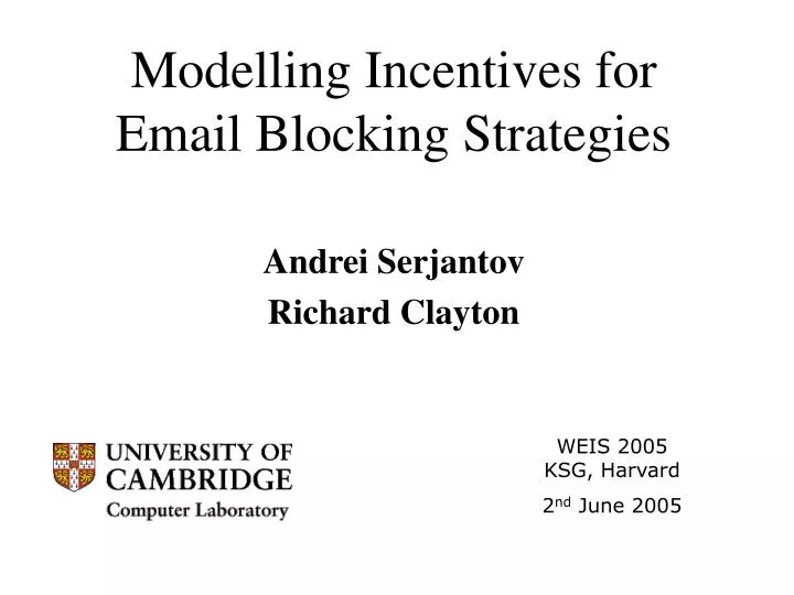modelling incentives for email blocking strategies