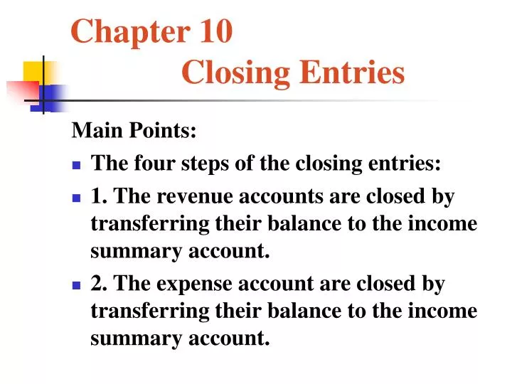 chapter 10 closing entries