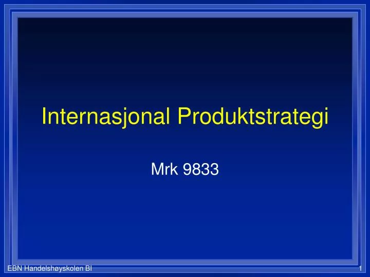 internasjonal produktstrategi