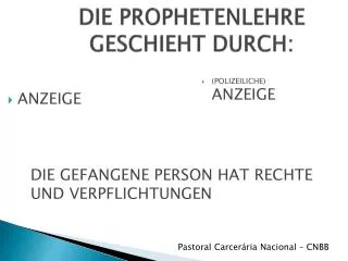 die prophetenlehre geschieht durch