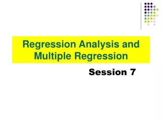 Regression Analysis and Multiple Regression