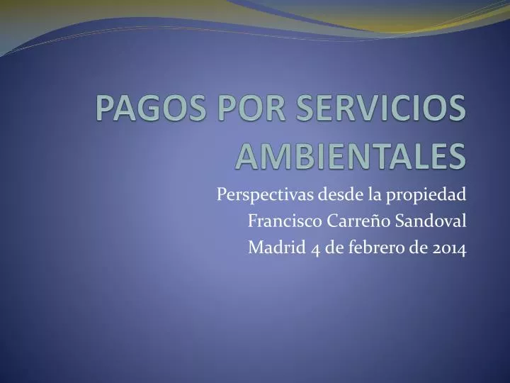 pagos por servicios ambientales