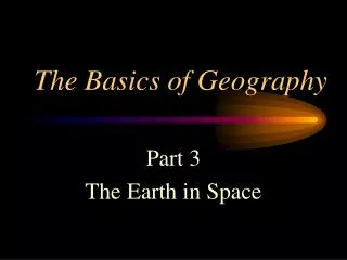 The Basics of Geography