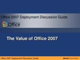 The Value of Office 2007