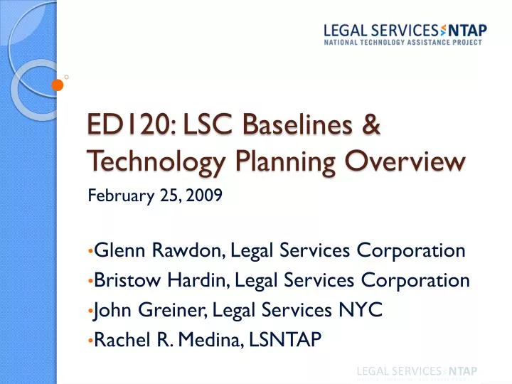 ed120 lsc baselines technology planning overview