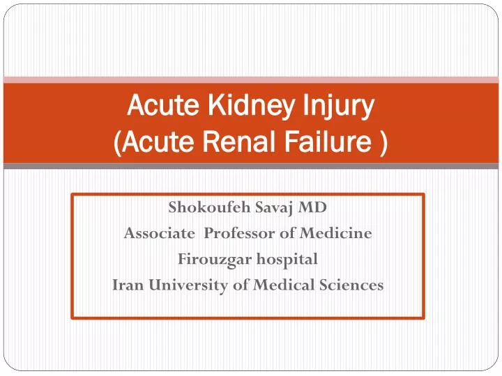 acute kidney injury acute renal failure