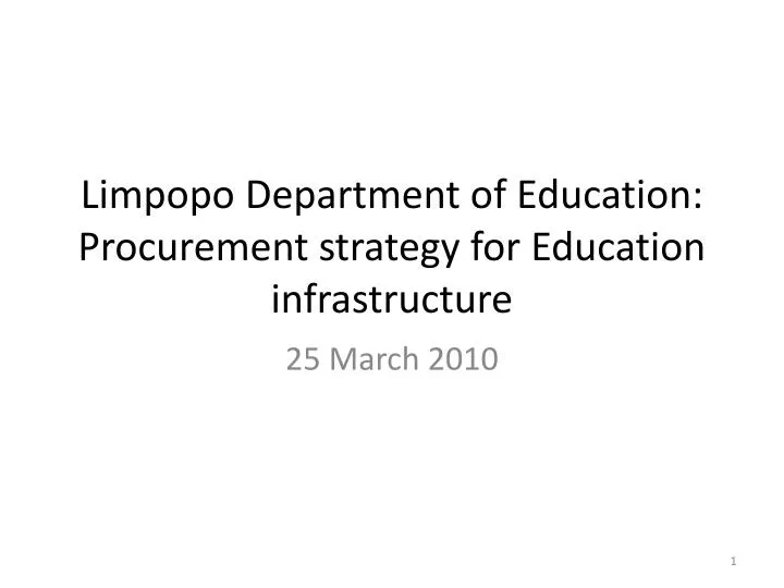limpopo department of education procurement strategy for education infrastructure