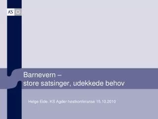 barnevern store satsinger udekkede behov