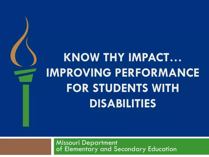 know thy impact improving performance for students with disabilities