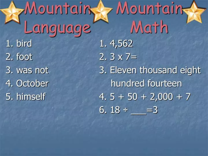 mountain language