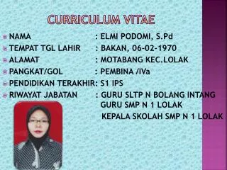 curriculum vitae