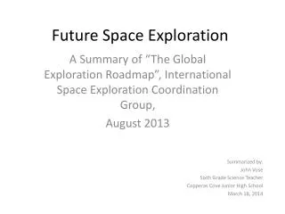 Future Space Exploration