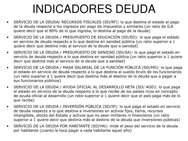 indicadores deuda