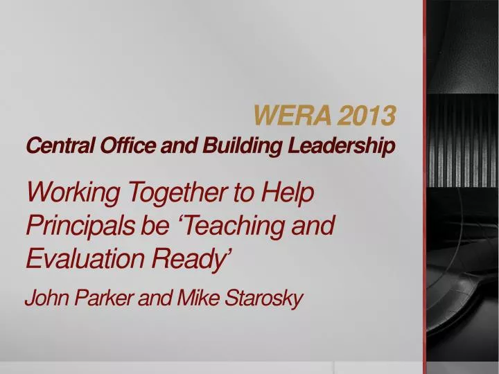 wera 2013 central office and building leadership