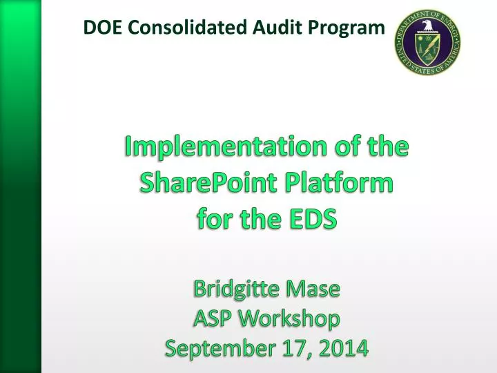 doe consolidated audit program