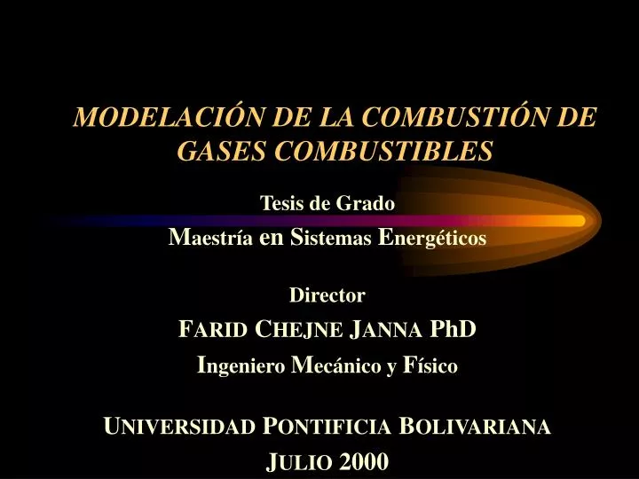 modelaci n de la combusti n de gases combustibles