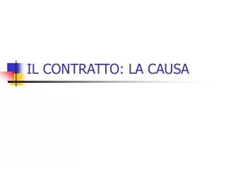 il contratto la causa