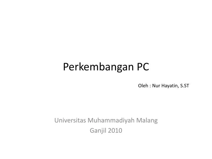 perkembangan pc