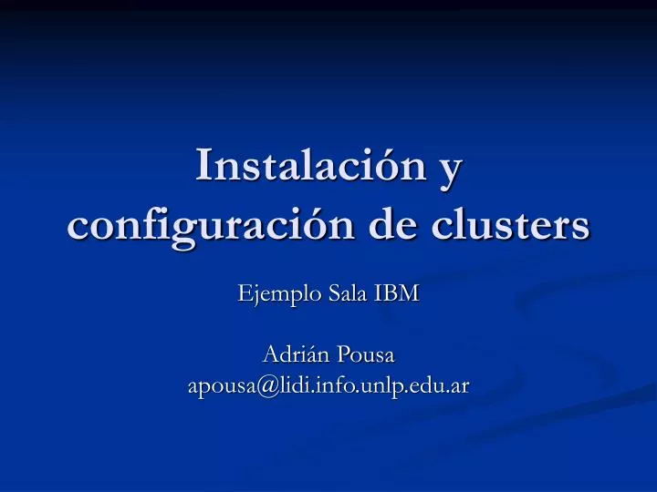 instalaci n y configuraci n de clusters