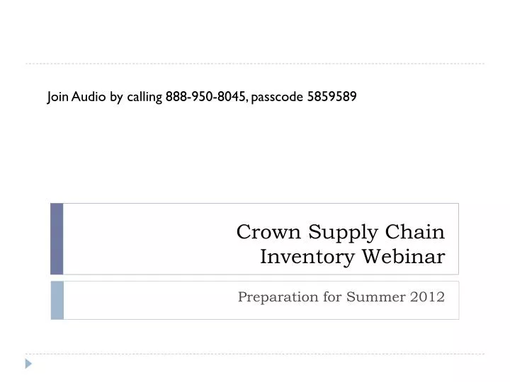 crown supply chain inventory webinar