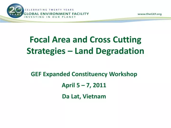 focal area and cross cutting strategies land degradation