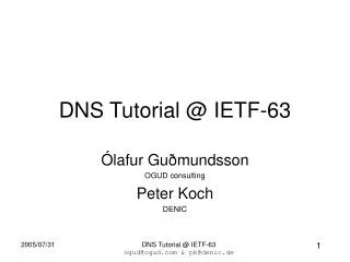 DNS Tutorial @ IETF-63