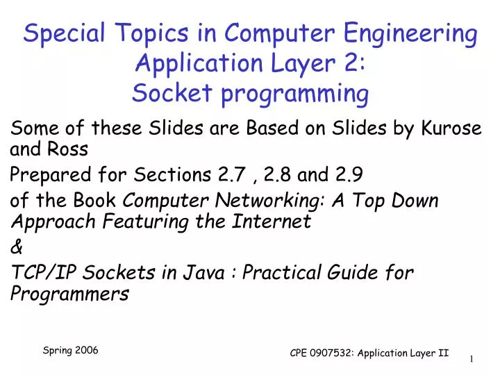 special topics in computer engineering application layer 2 socket programming
