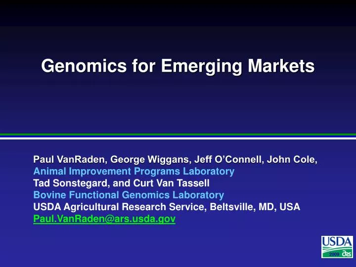 genomics for emerging markets