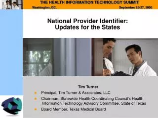 Tim Turner Principal, Tim Turner &amp; Associates, LLC