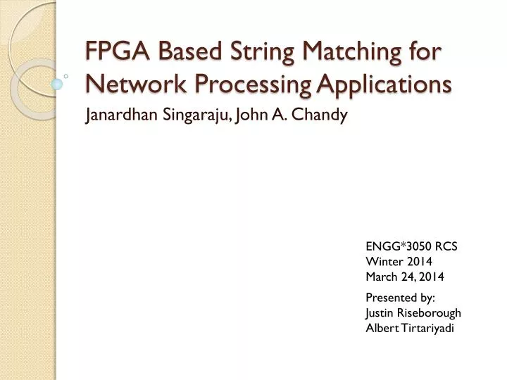 fpga based string matching for network processing applications