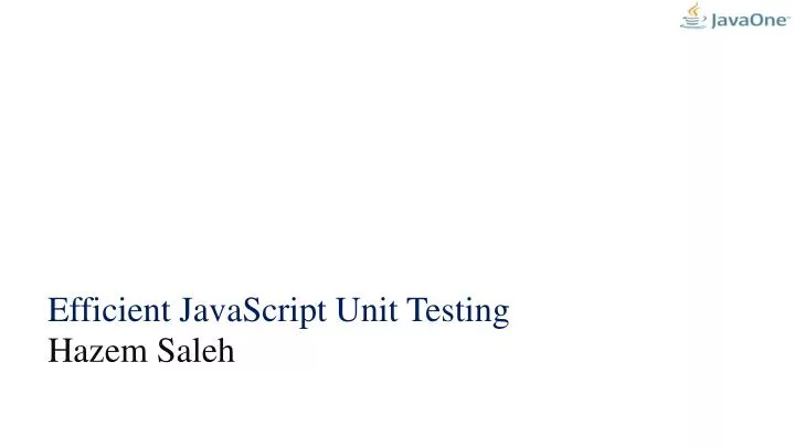 efficient javascript unit testing