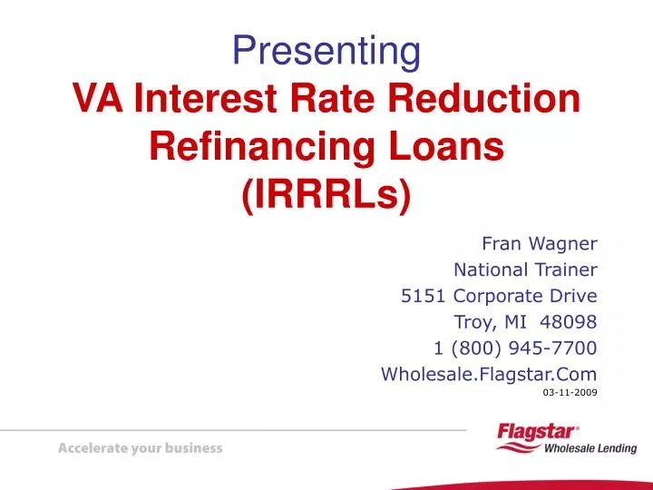 presenting va interest rate reduction refinancing loans irrrls