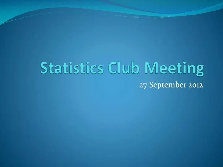 statistics club meeting