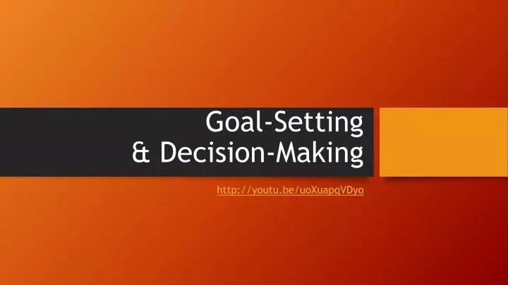 goal setting decision making