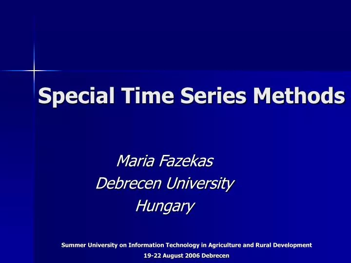 special time series methods