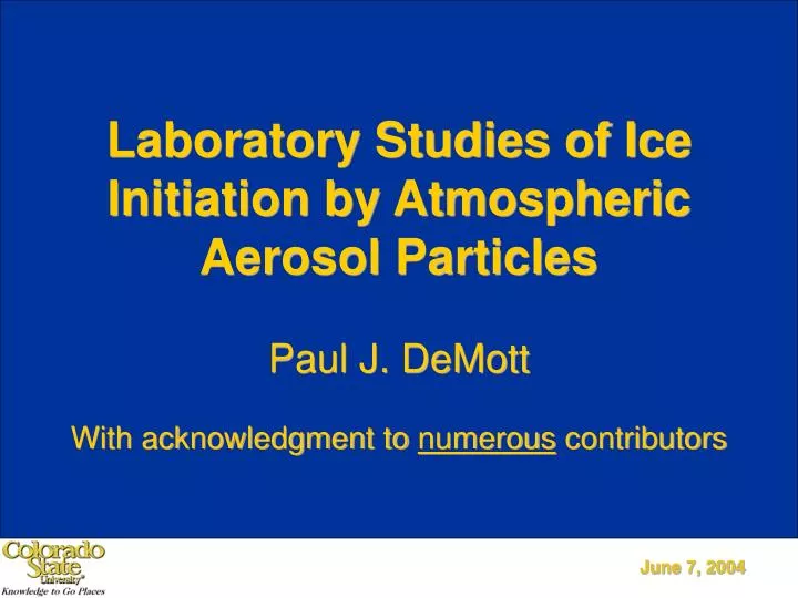 laboratory studies of ice initiation by atmospheric aerosol particles