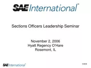 Sections Officers Leadership Seminar