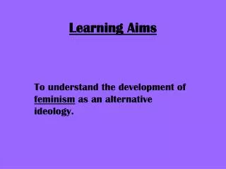 Learning Aims