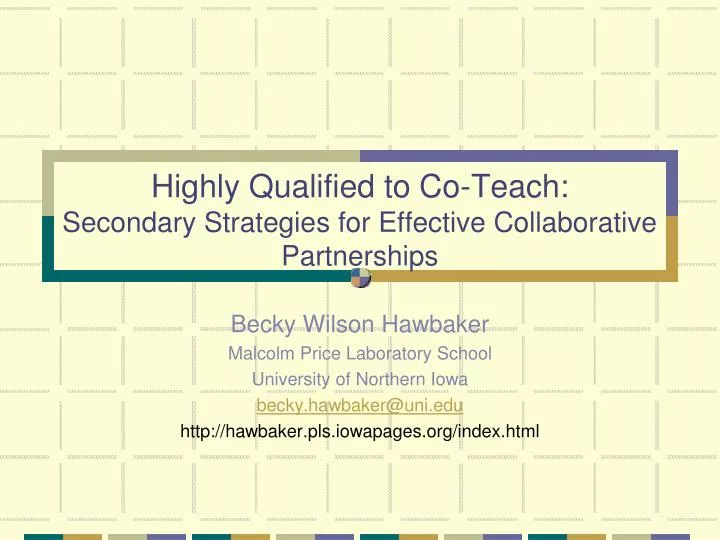 highly qualified to co teach secondary strategies for effective collaborative partnerships