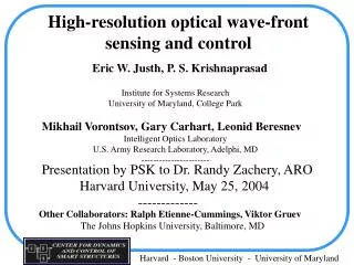 High-resolution optical wave-front sensing and control